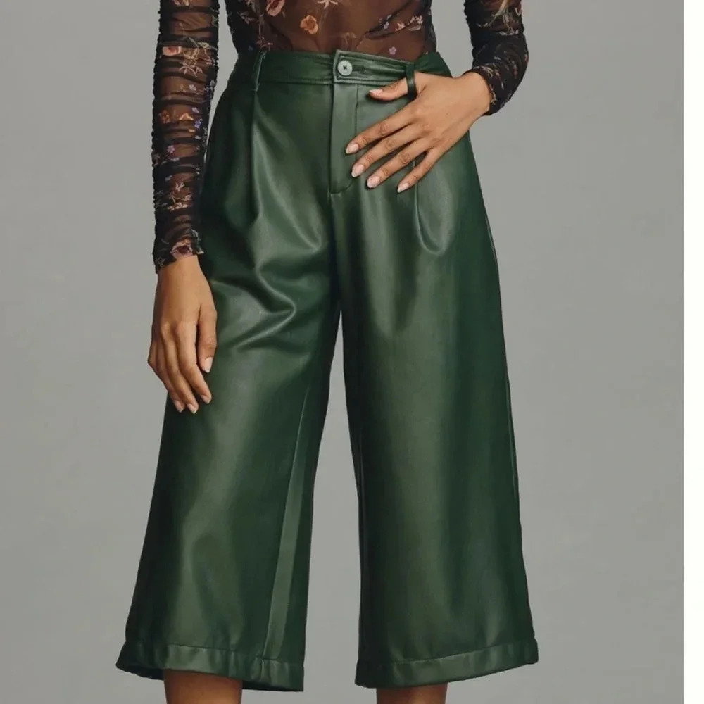 Anthropologie plus vegan leather culottes NWT